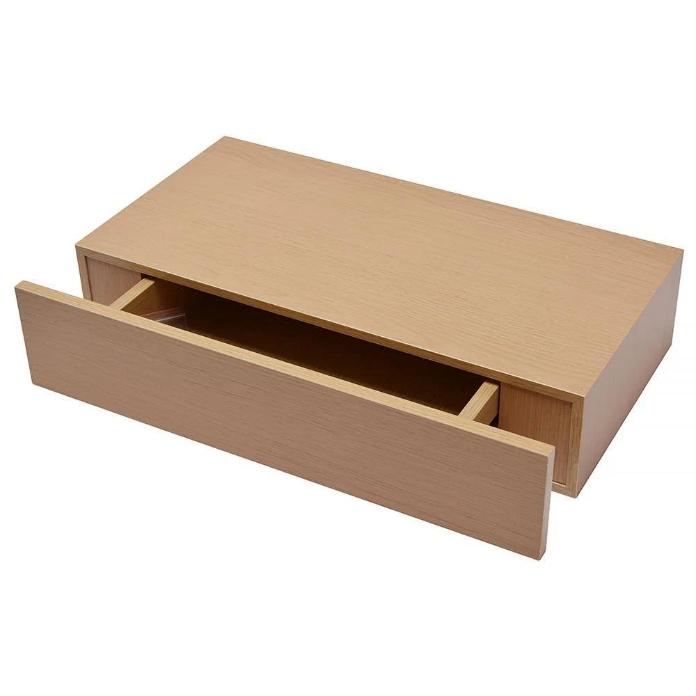 Floating Oak Finish Shelf with Drawer L4460