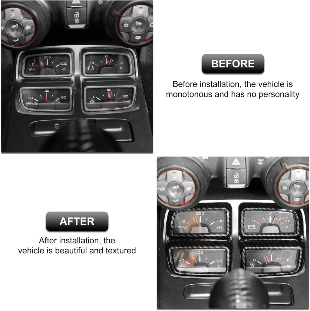 Center Console Dashboard Trim Cover for Chevrolet Camaro 2010-2015, 4PCS Carbon Fiber Grain P4952