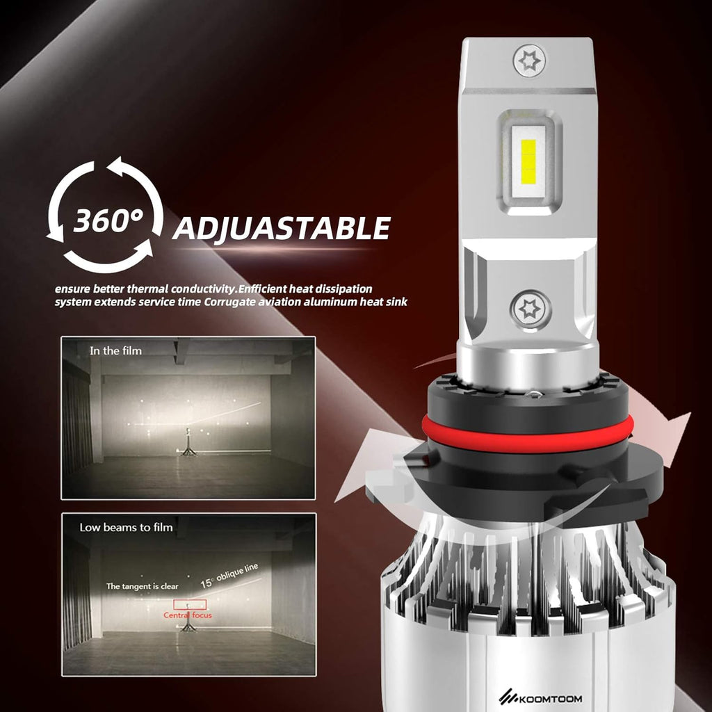 64W 12000Lm 5000K Warm White HB3 LED Headlight Bulb Conversion Kit, Pack of 2 H698101