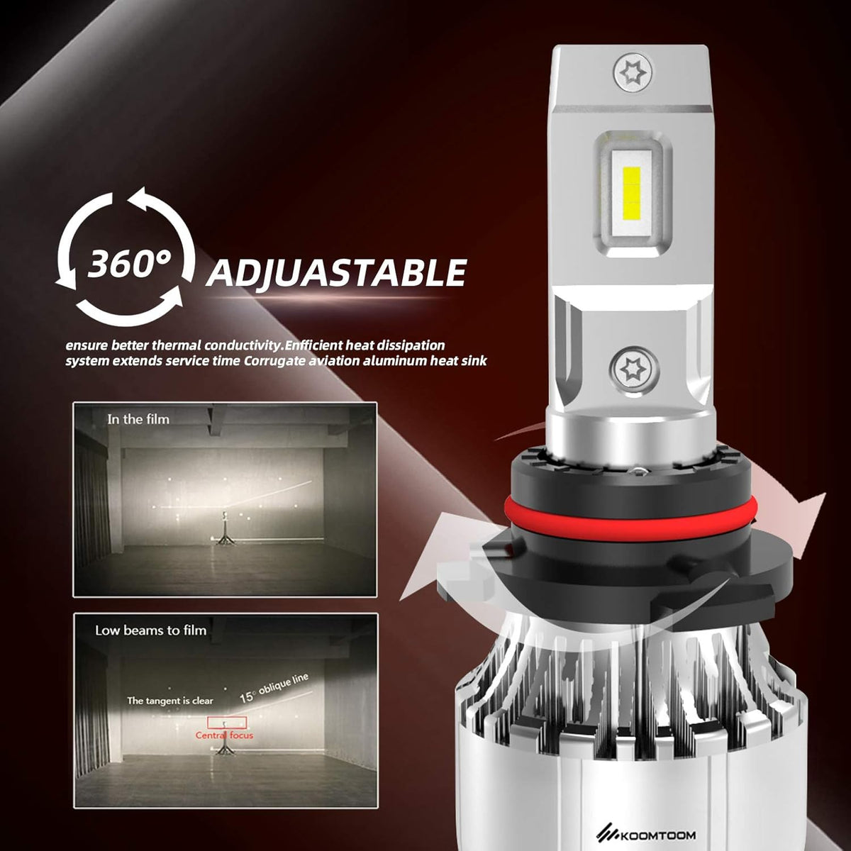 64W 12000Lm 5000K Warm White HB3 LED Headlight Bulb Conversion Kit, Pack of 2 H698101