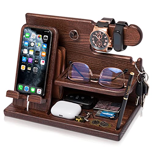 Wood Phone Docking Station Organizer A46854