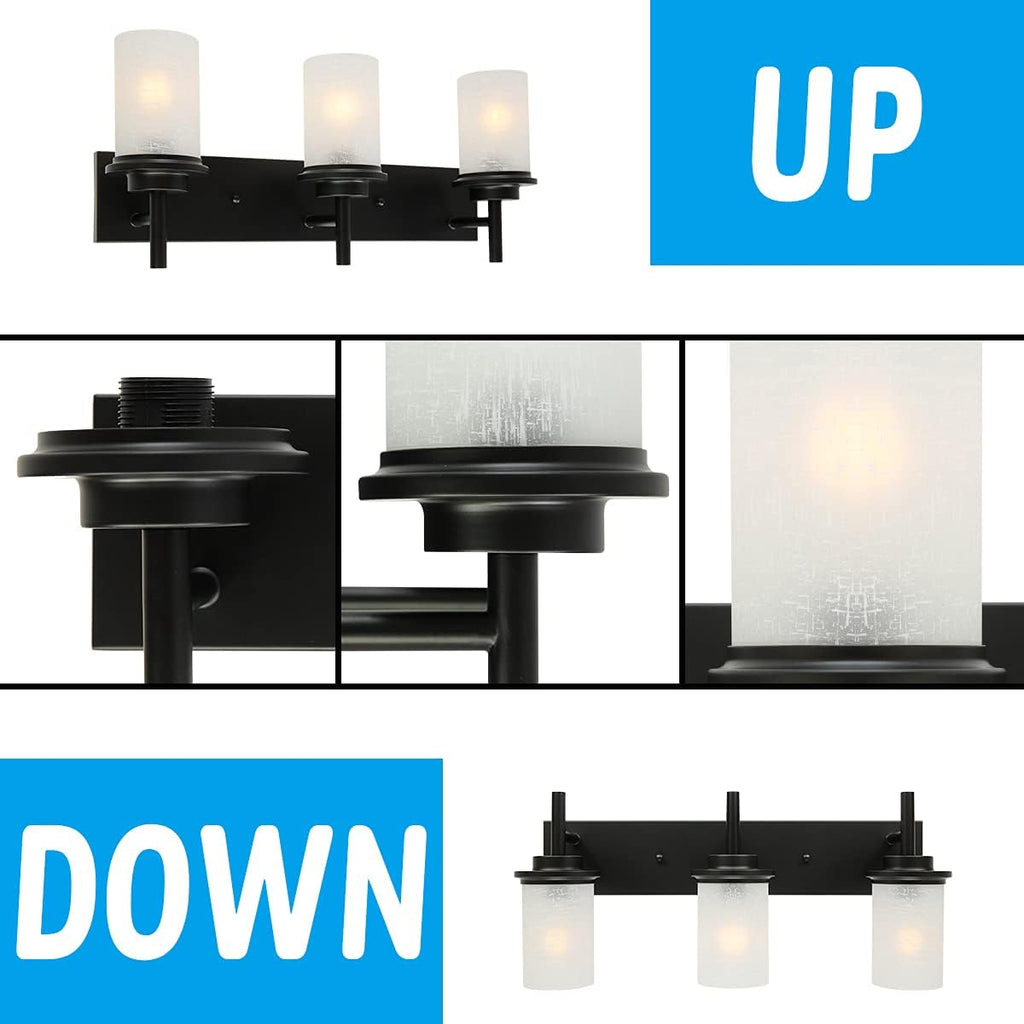 3 Light Black Bathroom Vanity Wall Mount Light B259