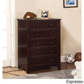 Espresso Solid Wood 5-Drawer Chest L49198