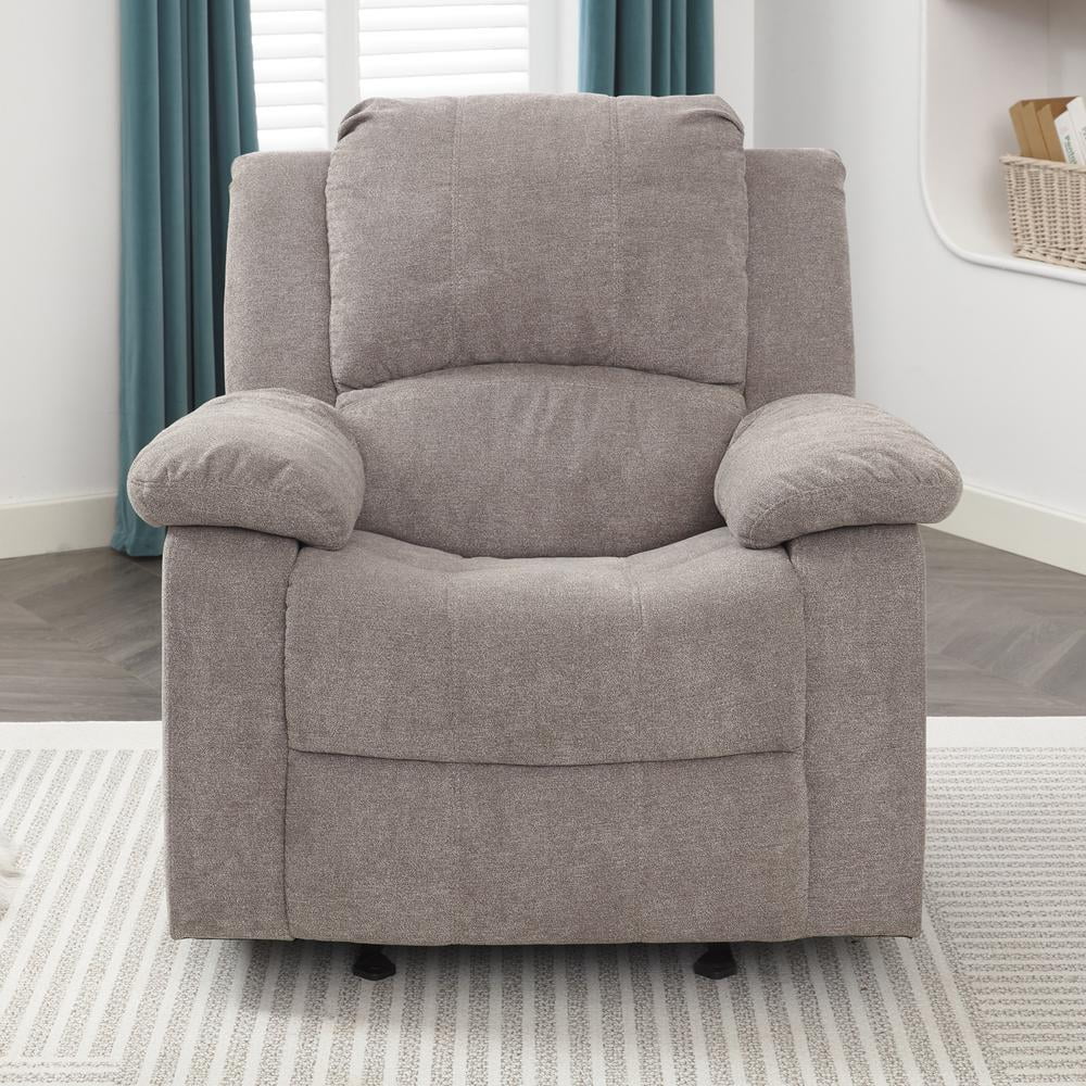 Ash Grey Microfiber Glider Rocker Recliner S339