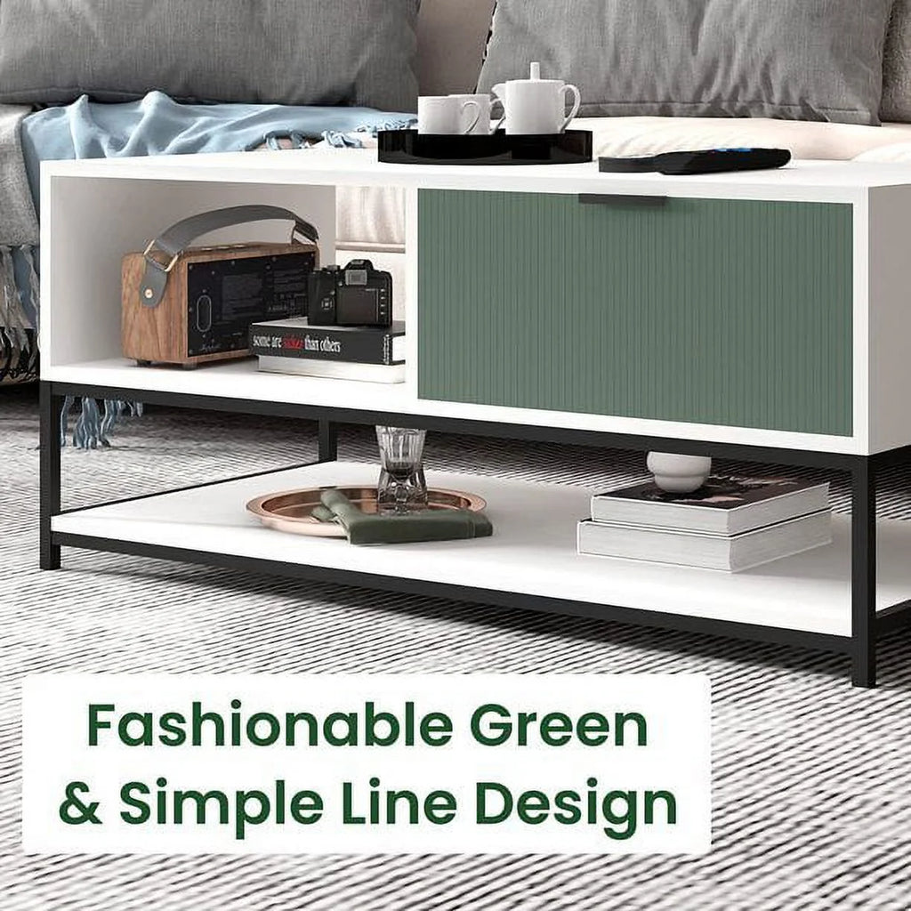 Wood Coffee Table with Steel Frame K818