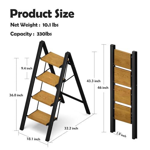 Aluminum Lightweight Folding 2 Step Ladder 330lbs Capacity H886