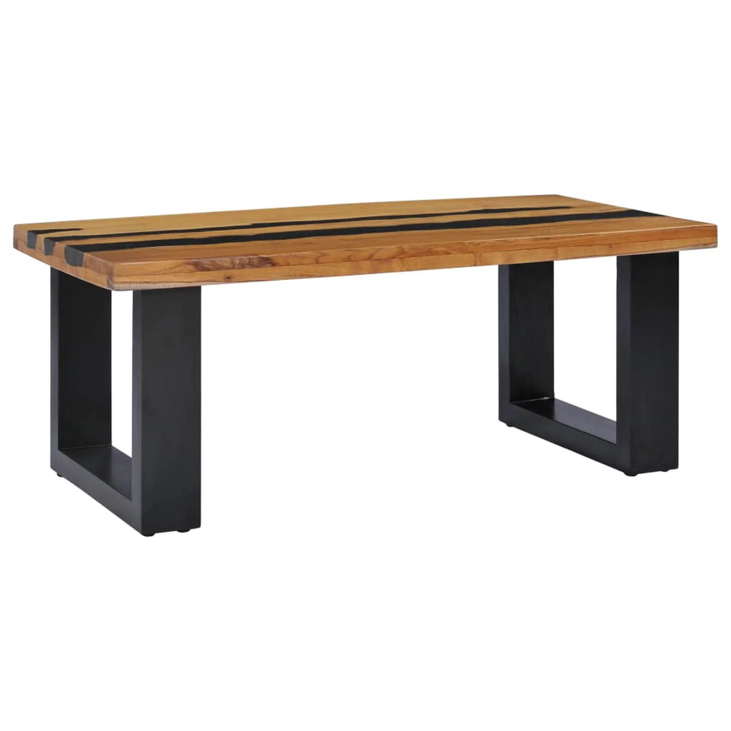 Teak Wood and Lava Stone Coffee Table R474