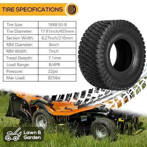 20x10.00-8 Lawn Mower Tire, Set of 2 Q68910