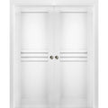 Sliding French Double Pocket Doors 36 x 80 inches White MDF W694812