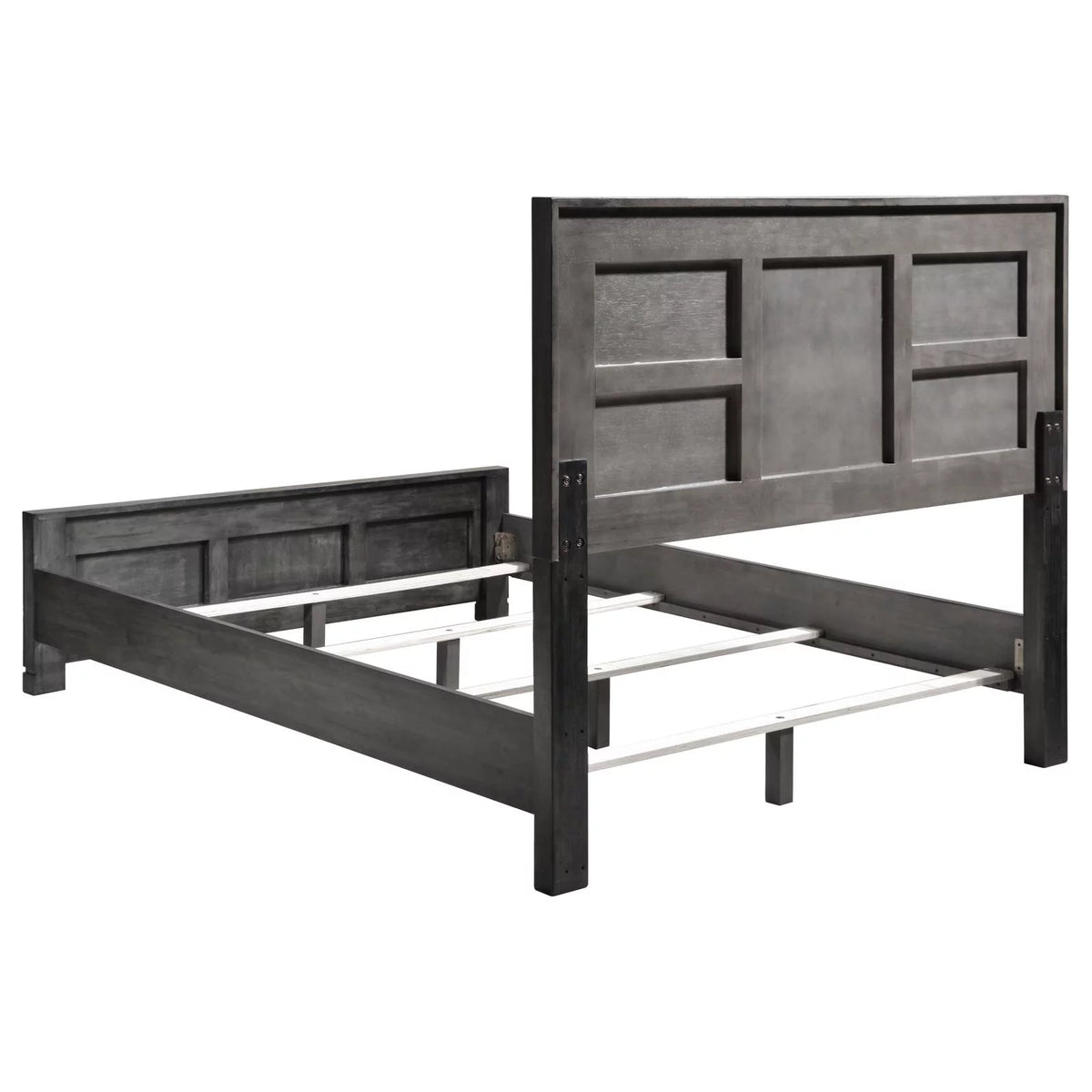Dark Grey Rectangular Panel Bed L368