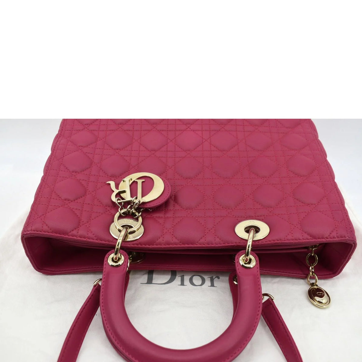 Pre-owned Pink Lambskin Shoulder Bag D41222