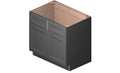 Grey 36x22 x 34.5x22 x 24x22 Sink 2 Doors 2 False Drawers Base Cabinet High-Density Fiberboard L153589