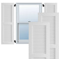 18x22W x 42x22H White Exterior Composite Louvered Shutters (Per Pair) W845143