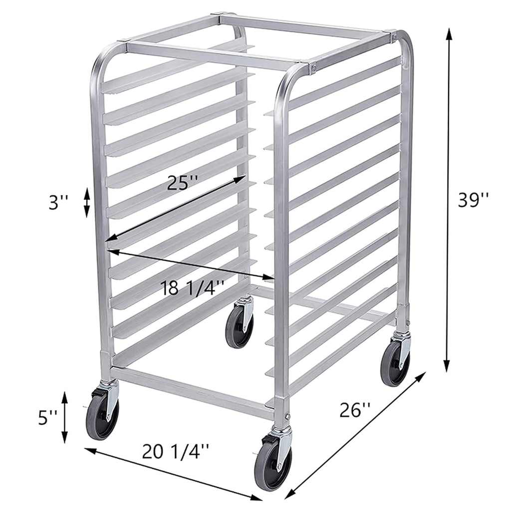 10 Tier Aluminum Bun Pan Rack with Wheels T80837