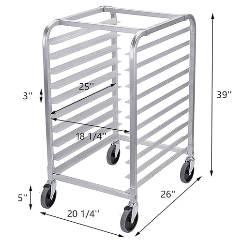 10 Tier Aluminum Bun Pan Rack with Wheels T80837