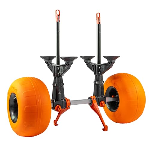 Orange/Black Kayak Cart with Air-Filled Balloon Sand Tire X7870