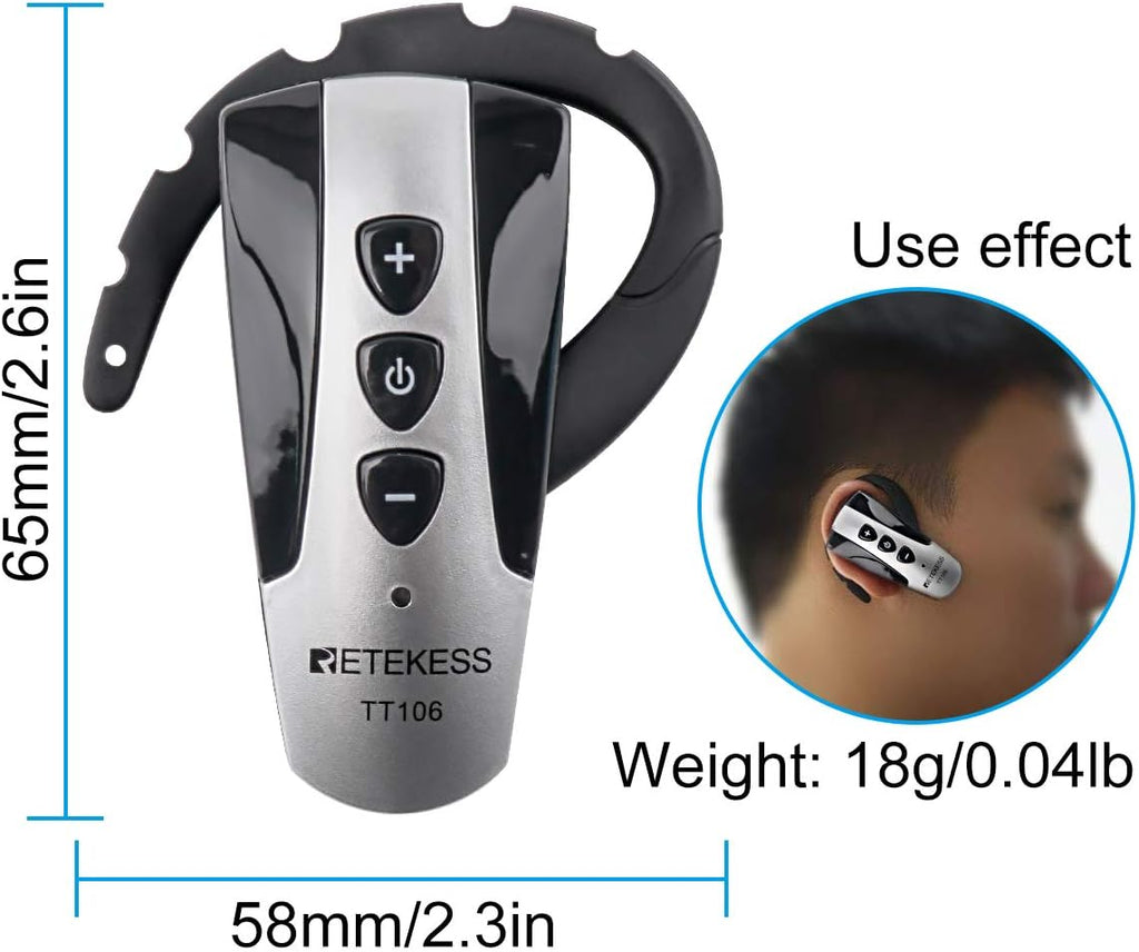 Wireless Tour Guide System with 15 Receivers and Charging Case J645