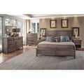 Weathered Gray Wood Queen Sleigh Bed I109