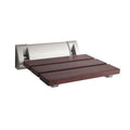 Sapele Folding Shower Seat with Chrome Hinges Solid Wood Wall Mount B233140