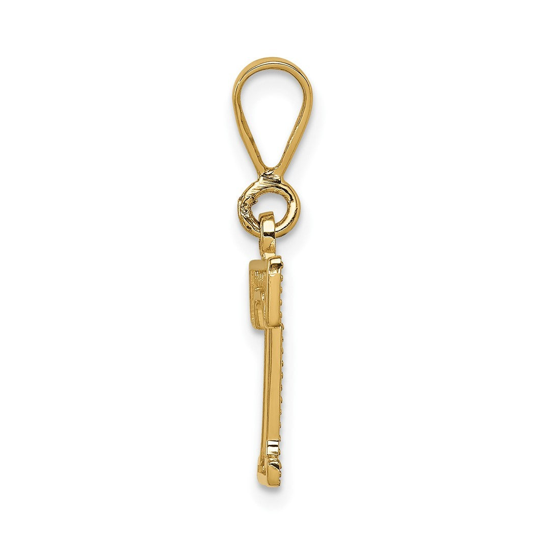 10k Yellow Gold Letter T Pendant Necklace B70807