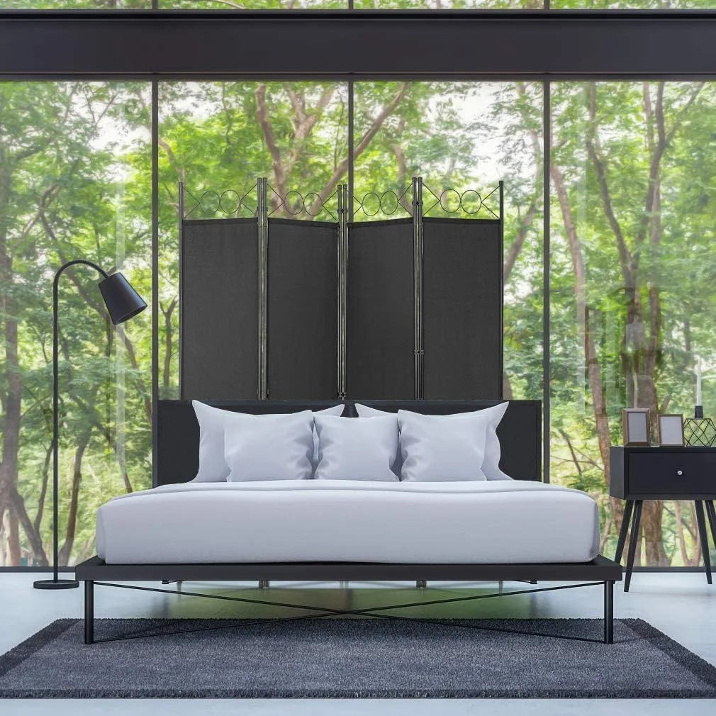 4 Panel 6FT Steel Frame Folding Privacy Divider A748