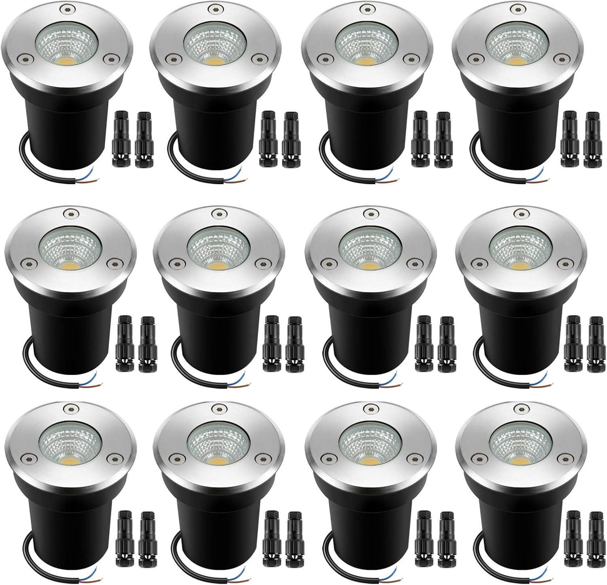12 Pack RGBW Low Voltage Landscape Lights IP67 Waterproof X52178