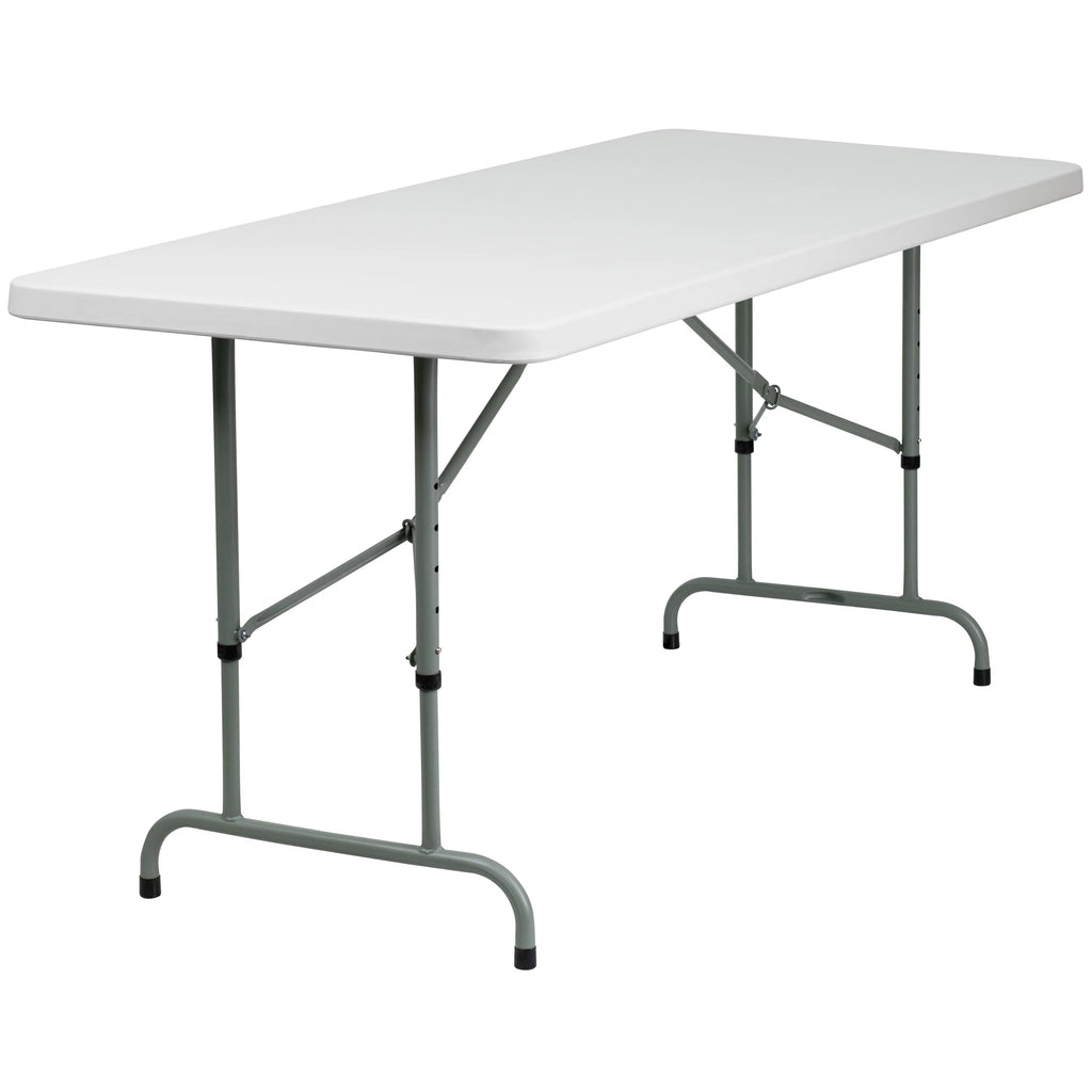Height Adjustable Granite White Plastic Folding Table H6825