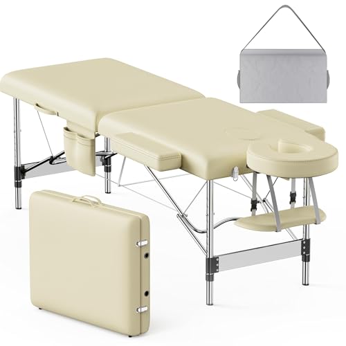 Portable 2-Fold Black Massage Table with Carrying Bag B223