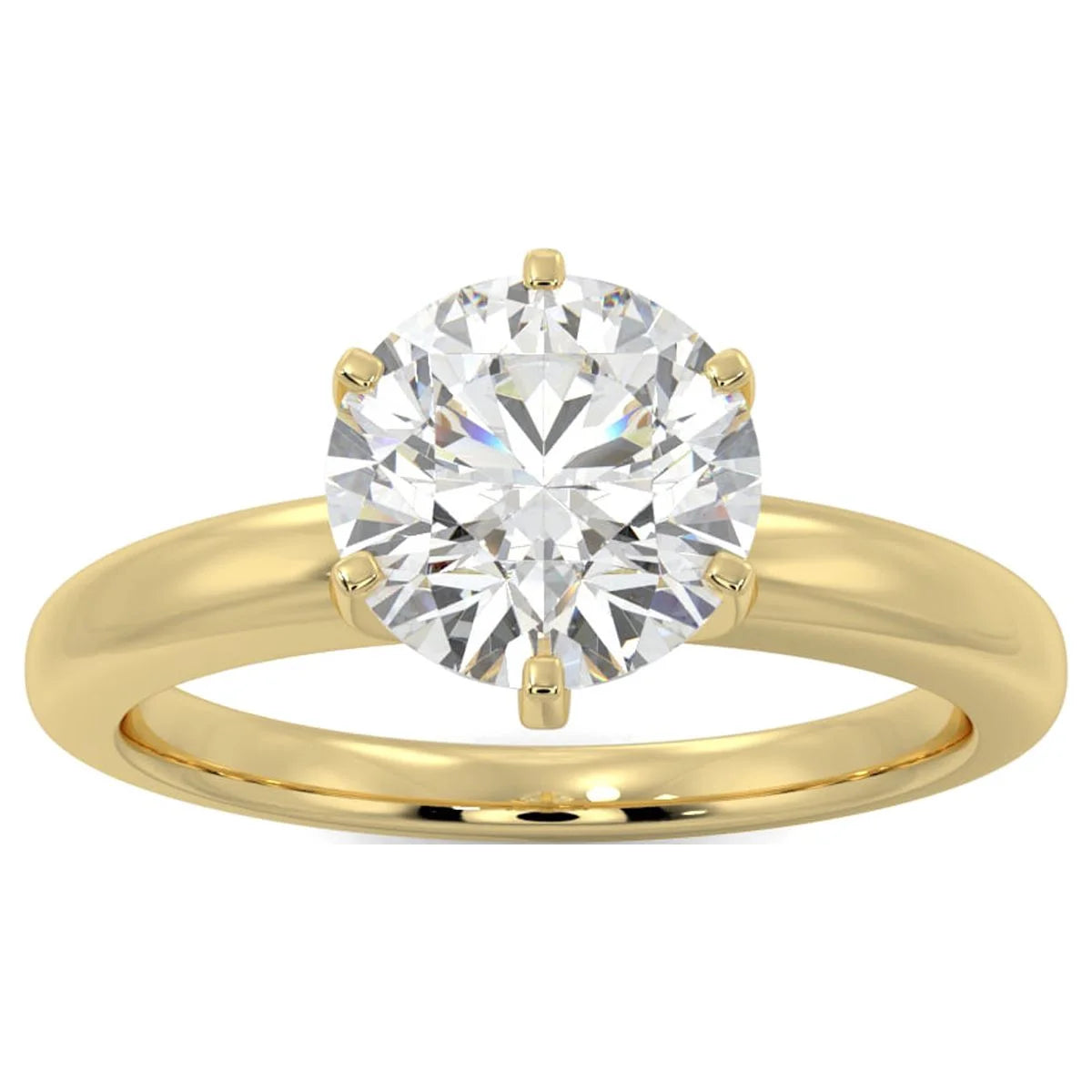14k Yellow Gold Moissanite Solitaire Engagement Ring Q65589