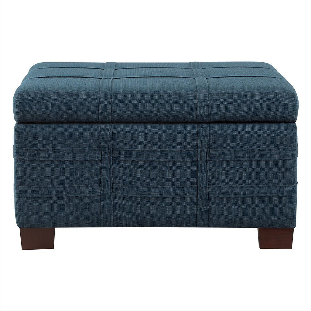 Square Storage Ottoman in Azure Blue Fabric T1443