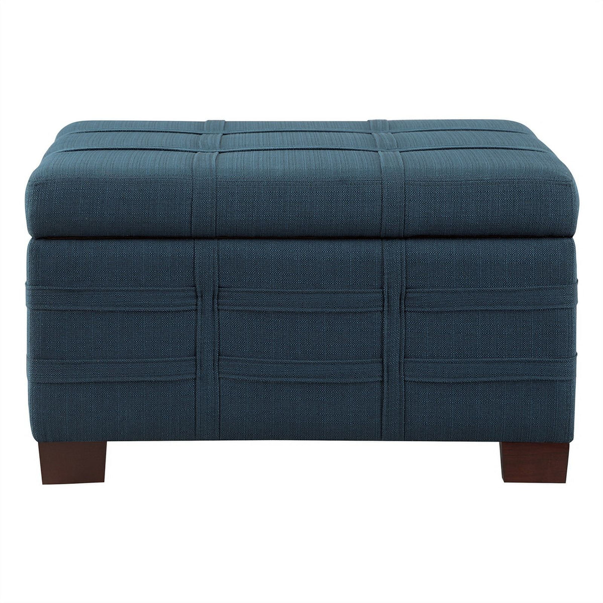 Square Storage Ottoman in Azure Blue Fabric T1443
