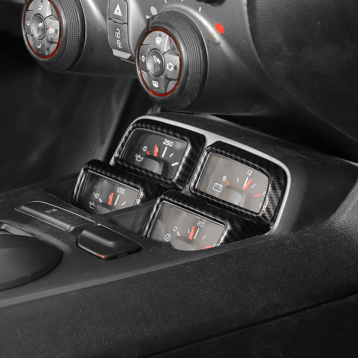 Center Console Dashboard Trim Cover for Chevrolet Camaro 2010-2015, 4PCS Carbon Fiber Grain P4952