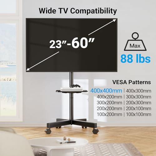 Mobile TV Stand for 23-60 Inch TVs with Laptop Shelf O6437