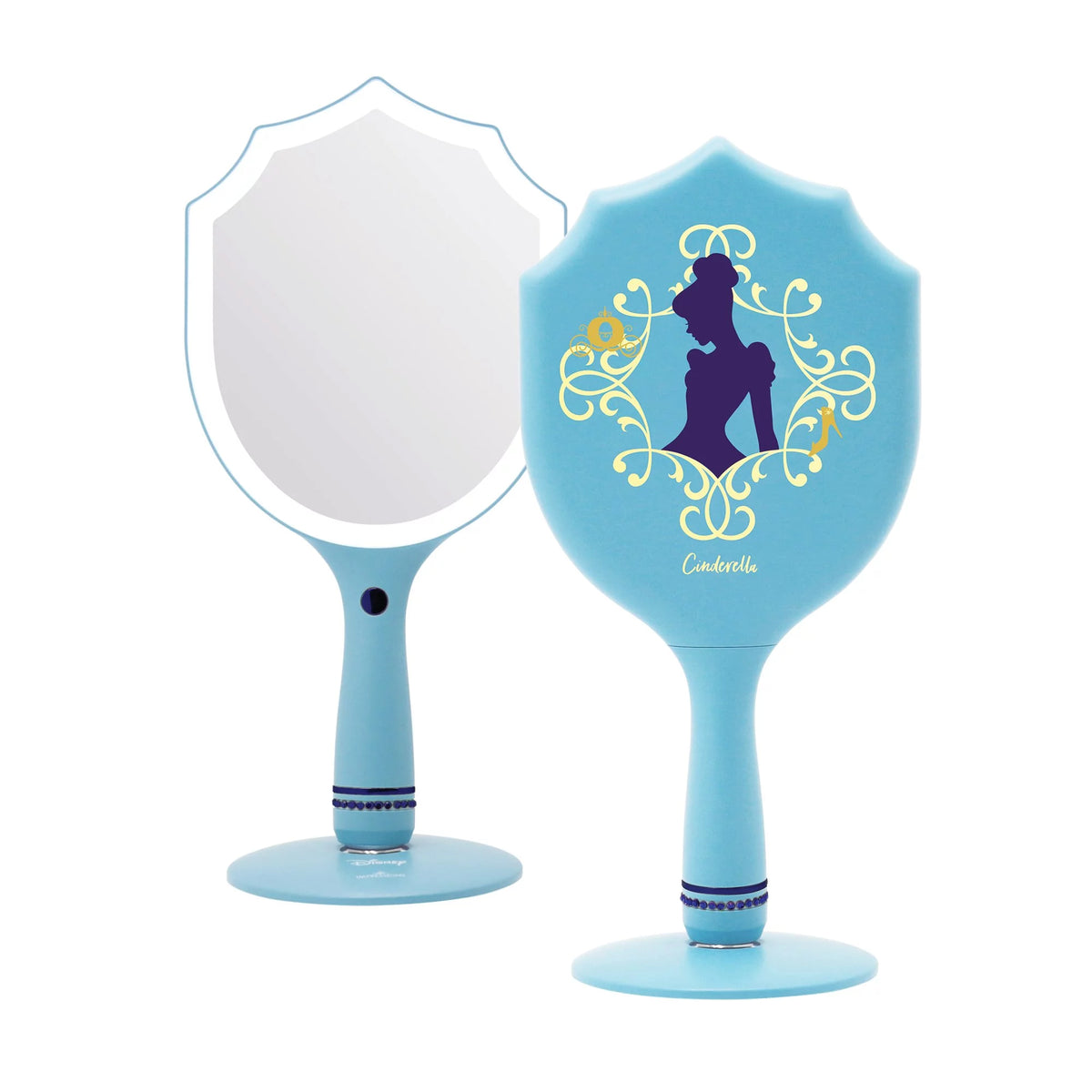 Handheld LED Lighted Makeup Mirror with Standing Base D99796