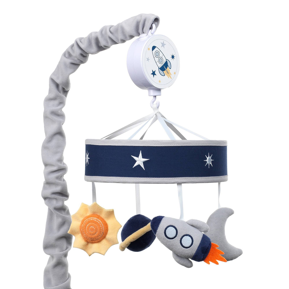 Blue/Navy/Gray Space Musical Baby Crib Mobile I854