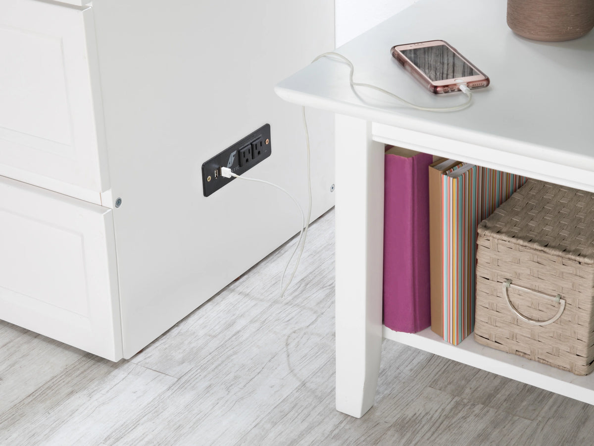Queen Solid Wood Murphy Bed Chest with Mattress N42999