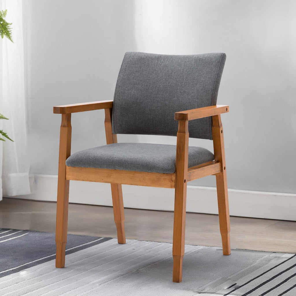 Grey Fabric Wood Dining Chairs S4050