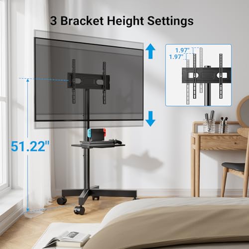 Mobile TV Stand for 23-60 Inch TVs with Laptop Shelf O6437