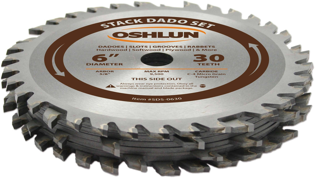 6-Inch 30 Tooth Stack Dado Set with 5/8-Inch Arbor J211