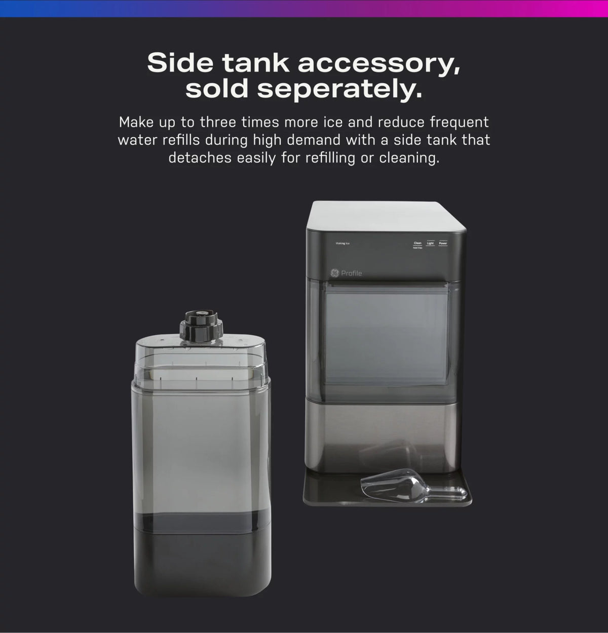 Black Stainless Countertop Nugget Ice Maker R516