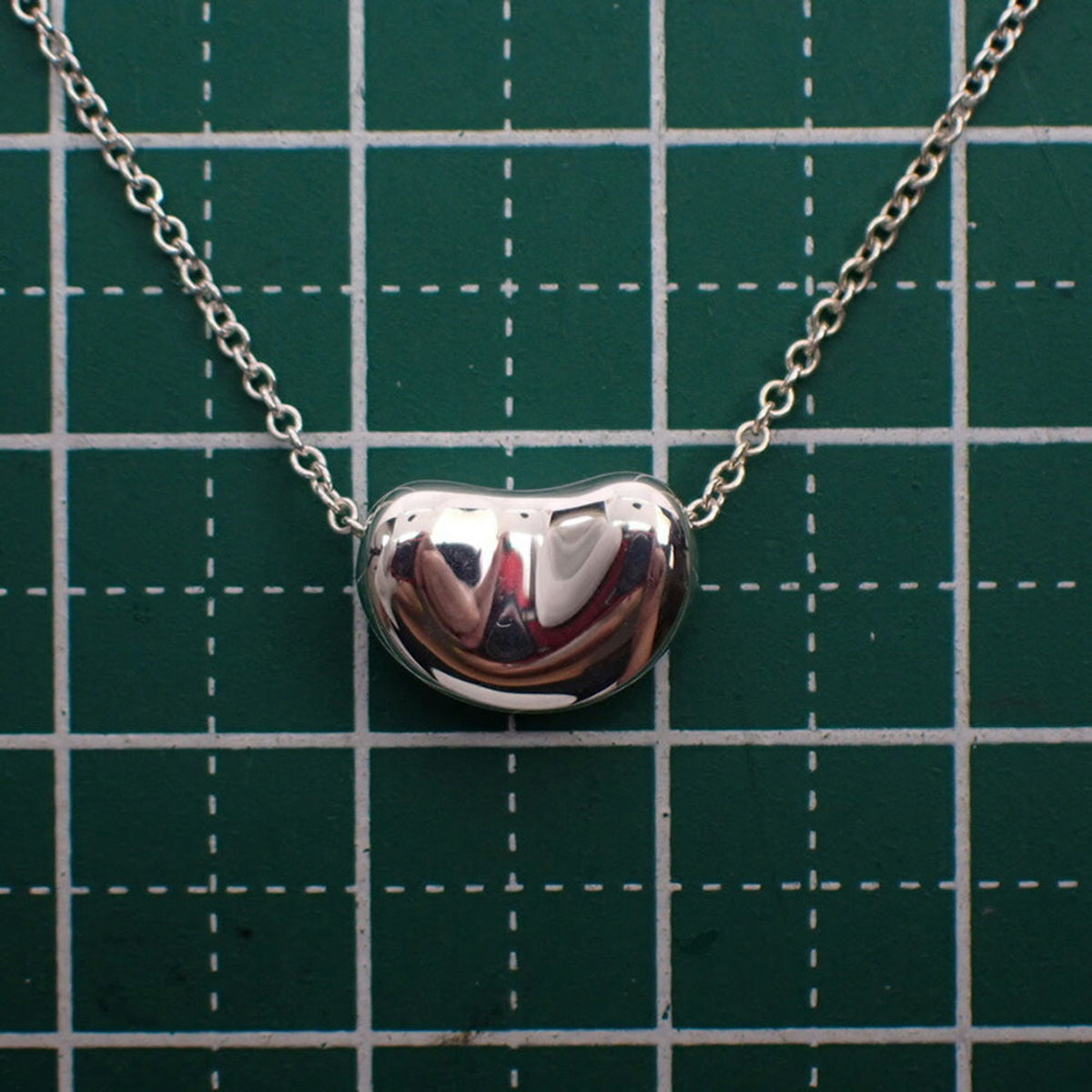925 bean pendant necklace Z606