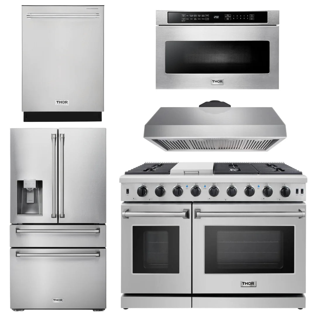48 Gas Range, Range Hood, Dishwasher, Refrigerator, Microwave K3805