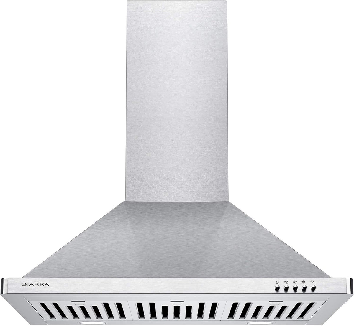 30 inch Stainless Steel Wall Mounted Range Hood with 3 Speed Exhaust Fan Baffle Filters Ducted and Ductless Convertible B924912