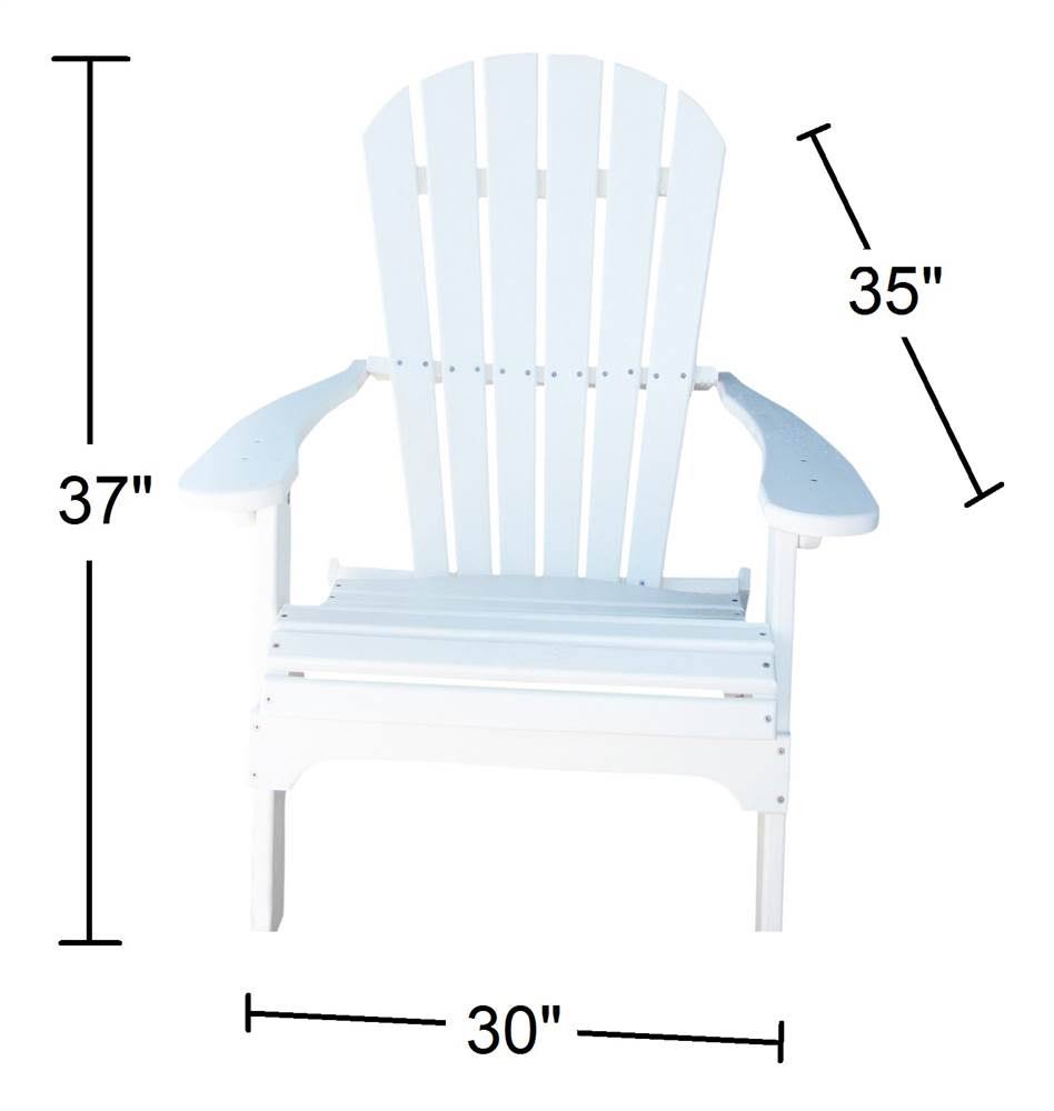 Alpine White Folding Recycled Poly Adirondack Chair P394078
