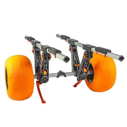 Orange/Black Kayak Cart with Air-Filled Balloon Sand Tire X7870