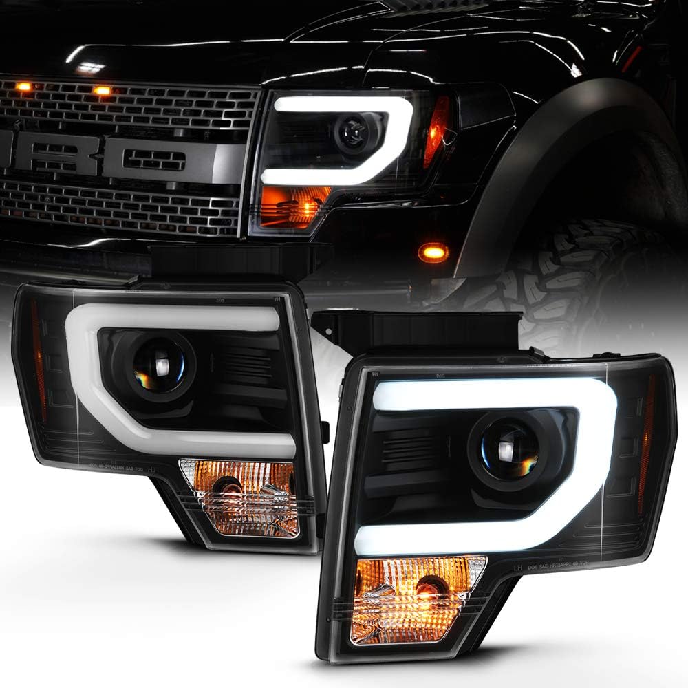 2009-2014 Ford F150 Black Housing Projector Headlights Y151258