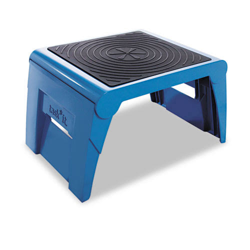 Folding Step Stool, 250lb Cap, Blue J493149