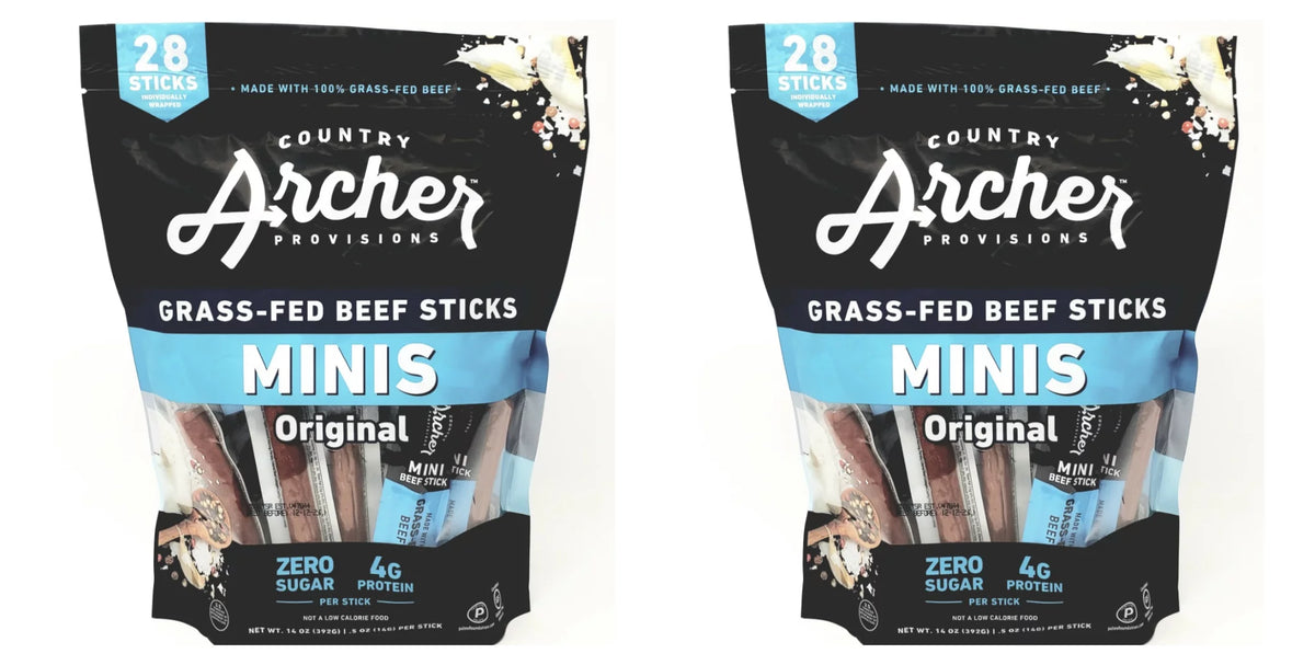 100% Grass-Fed Beef Sticks Minis Original 56 Individually Wrapped Sticks I87034