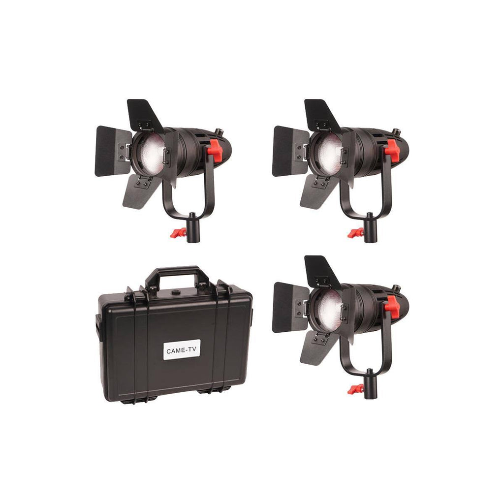 30W Fresnel Fanless Focusable LED Bi-Color 3-Light Kit N487