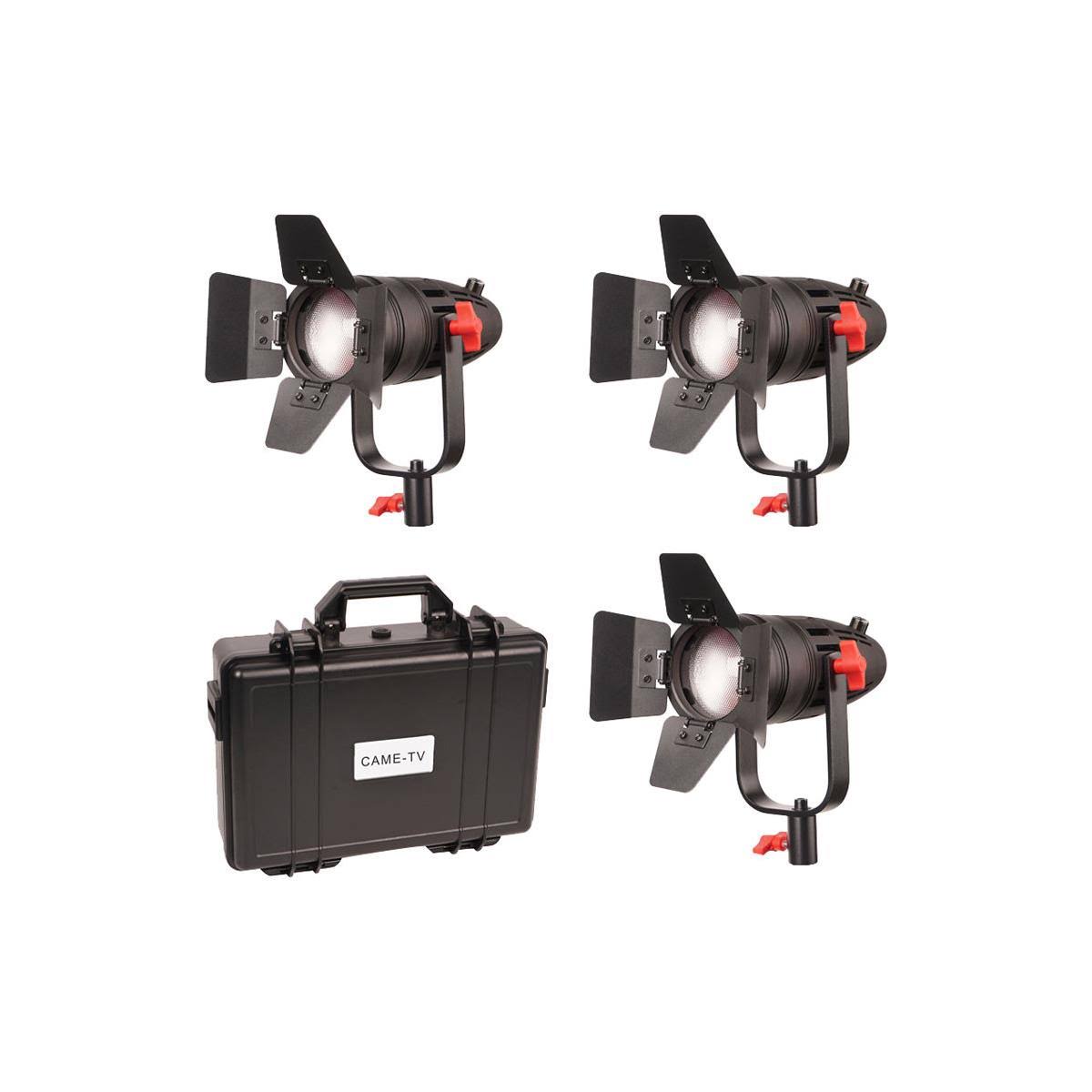 30W Fresnel Fanless Focusable LED Bi-Color 3-Light Kit N487